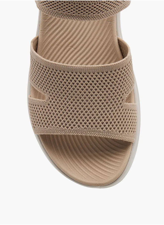 Le Confort Women's FlyknTextured Cross Strap Sandals with Hook and Loop Closure