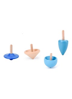 NIBEMINENT 4-Piece Wooden Gyro Spinning Top With Box  - Image 1