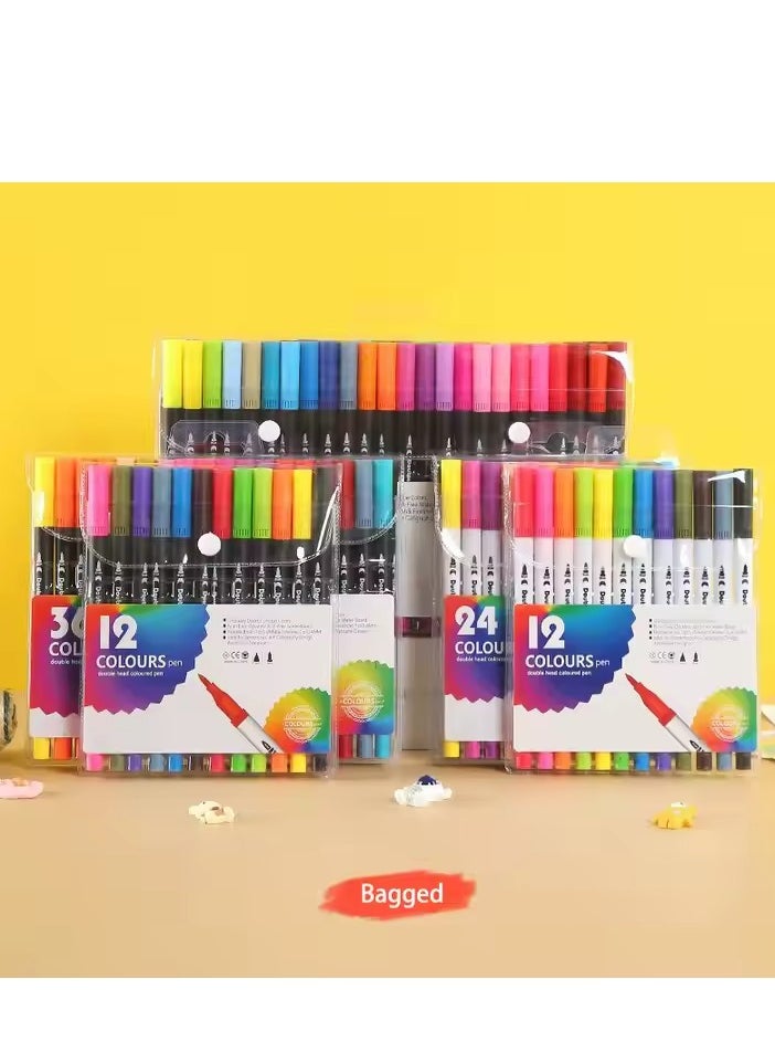 Hot Sale Journal Planner Colored Fine Point Markers Drawing Coloring Brush Pens Sets Custom Dual Tip Art Markers 48Colors  - Image 2