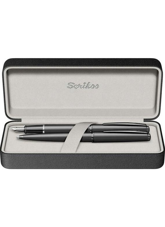 Scrikss Metropolis 78MB Fountain Pen - Ballpoint Pen Set Special Box Matte Black  - Image 3