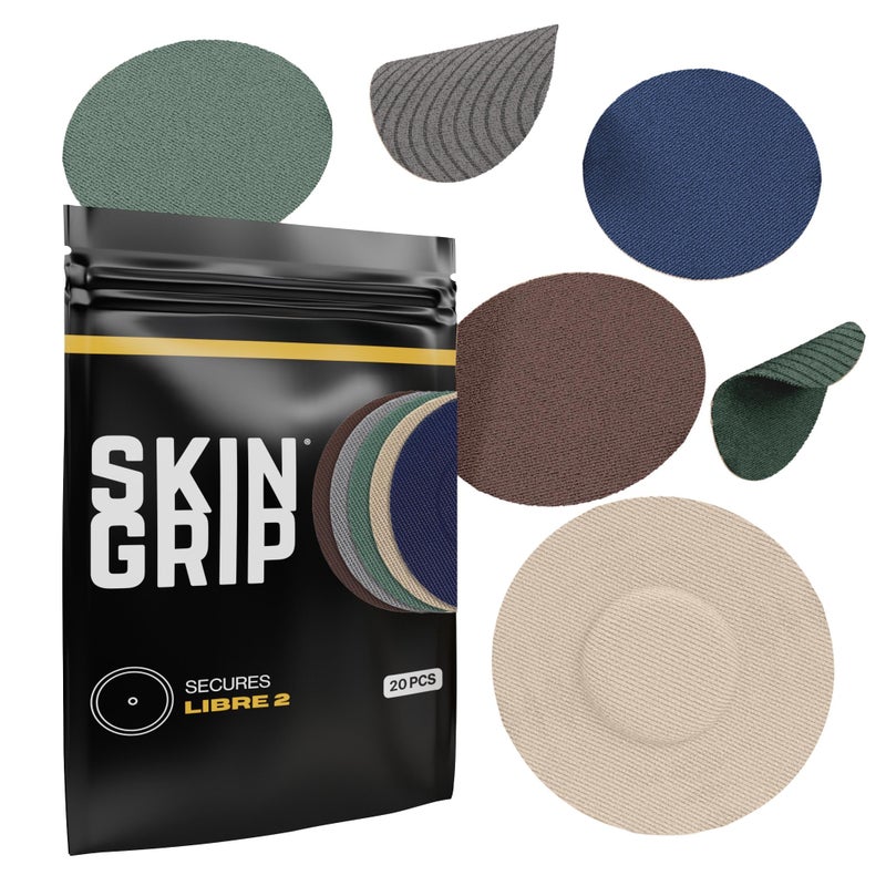 SKIN GRIP Freestyle Libre 2 Sensor Covers Lingo CGM Waterproof and Sweatproof Adhesive for 1015 Days PreCut Medical Tape Continuous Glucose Monitor Patch 20 Pack Basics Pack