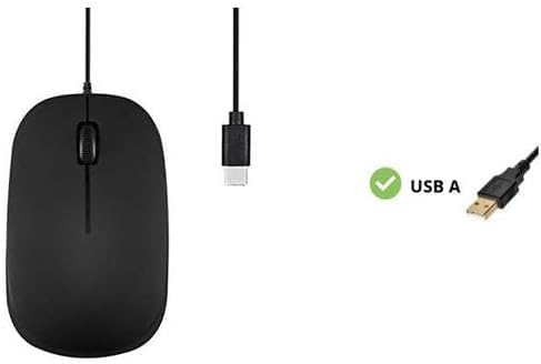 Perixx PERIMICE-201C USB Type C Wired Optical Mouse with 3-Button, Scroll Wheel, 1000 DPI, Black - Image 3