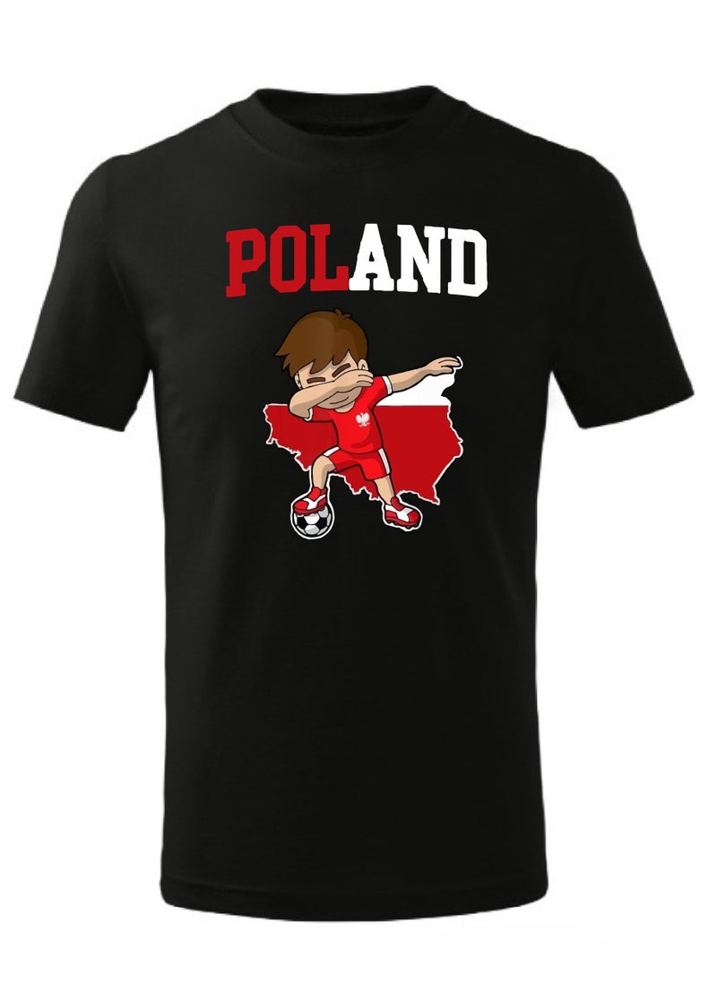 Generic - Poland Football Team World Fans printed T shirts Supporting The Team Football Team Jersey T shirts For Men | Women | Kids to win the cup (Black) - Image 1