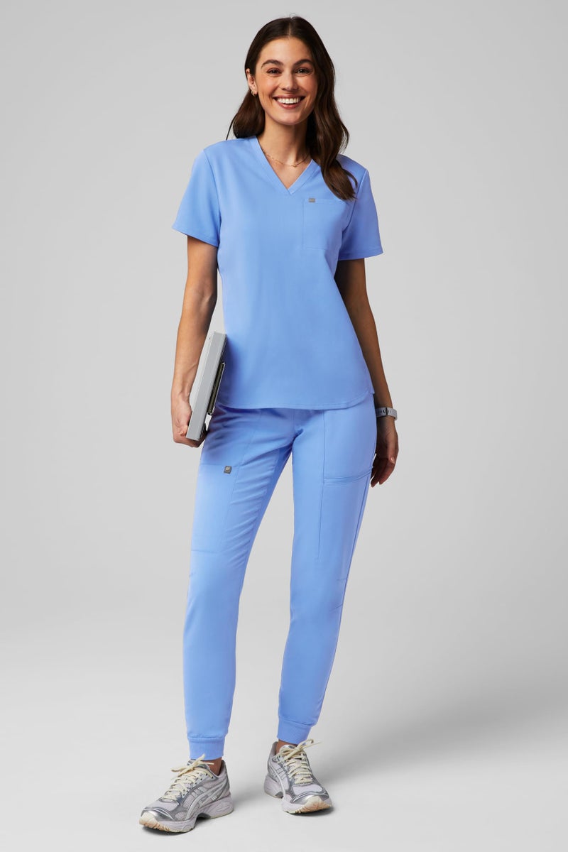 Fabletics Women's Active Scrub Jogger - MotionTech, 4-Way Stretch, Pocket-Packed, Lightweight, Semi-Slim Fit, M/Regular 28 in | 28, Ceil Blue - Image 3