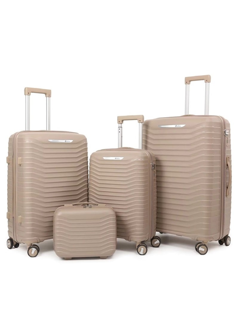 PP Unbreakable Luggage Set of 4pcs Khaki Color
