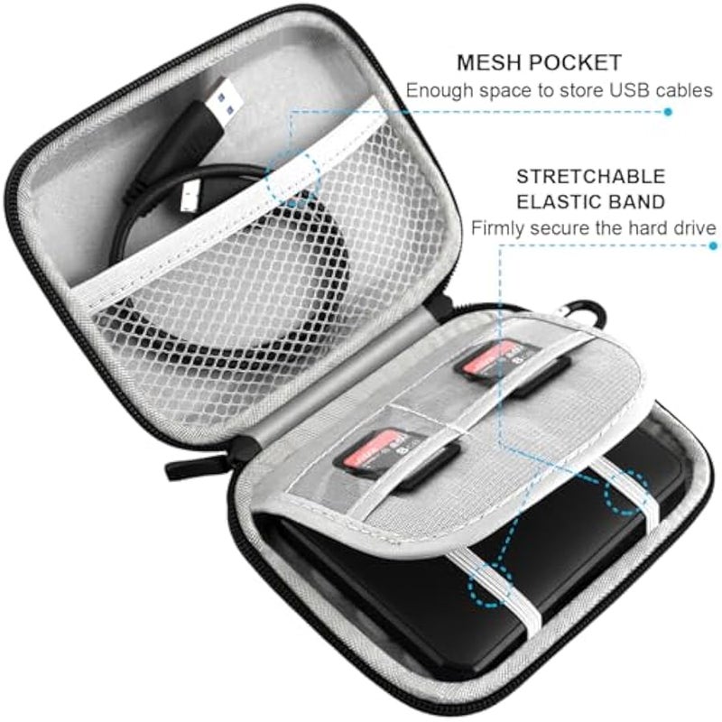 لاكدو شنطة حمل القرص الصلب لسيجيت محمولة بلمسة واحدة قابلة للتوسيع الاحتياطي مع محرك العاب بلاي ستيشن 4 هارد خارجي محمول سعة 1 تيرابايت 2 تيرابايت 4 تيرابايت 5 تيرابايت USB 3.0 2.5 بوصة HDD حقيبة سفر - Image 2