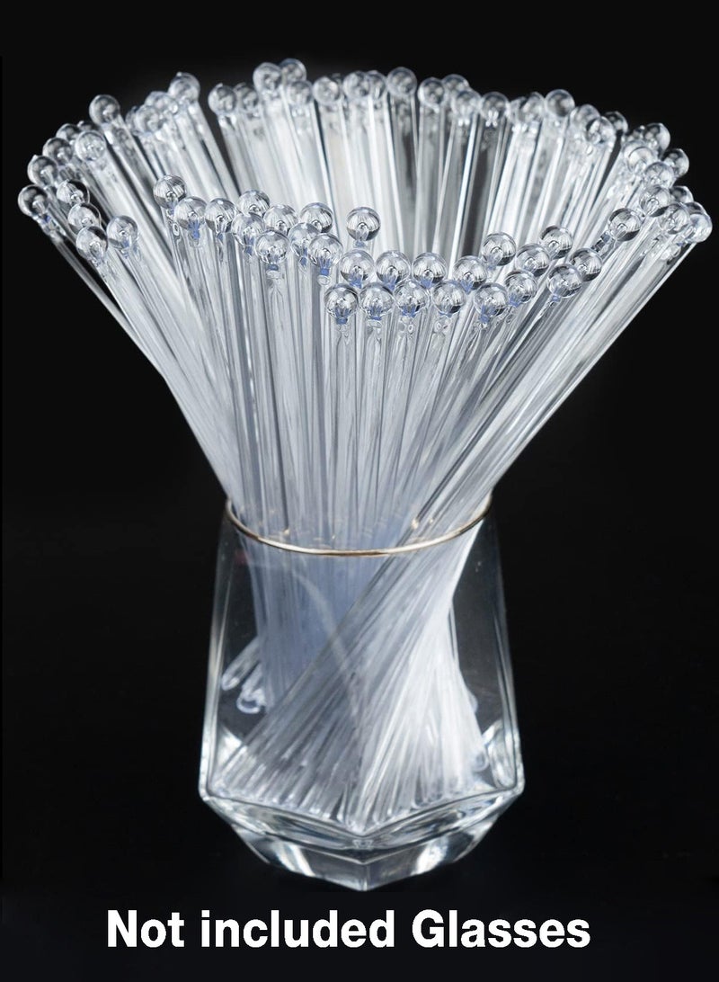 AVACraft 100-Pcs Clear Plastic Stirrer, Beverage Stirrer,Crystal Cake Pops, Coffee Drink Stirrers, Lolipop Stick,18.5cm  - Image 1
