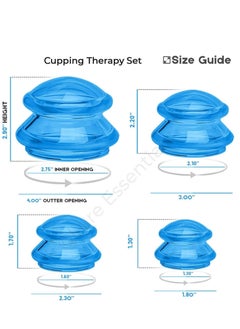 SYOSI Cupping Set  Ultra Clear Blue Silicone Therapy for Cellulite Reduction and Myofascial Release - Massage Therapists and Home Use  - Image 2