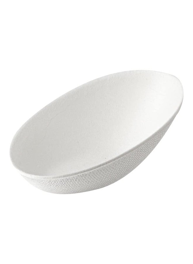 Restaurantware Pulp Safe No PFAS Added 3.2 x 2.1 Inch Tasting Dishes 100 Disposable Dishes - Home Compostable Microwavable And Freezable White Bagasse Food Dishes Egg Shape For Appetizers - Image 2