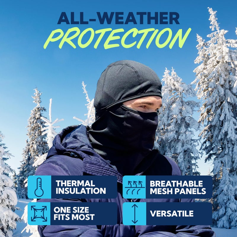 Sun Ninja Balaclava Ski Mask - Versatile Winter Face Mask for Men & Women with Neck Gaiter, Cold Weather Face Cover for Skiing, Snowboarding, Cycling, Motorcycle Riding and other Outdoor Activities - Image 2