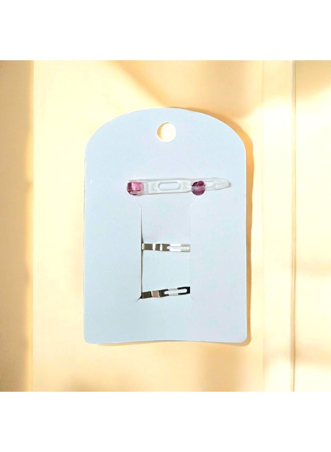 مجموعة من ٣ كلبس للشعر / وردي * ازرق - Image 2