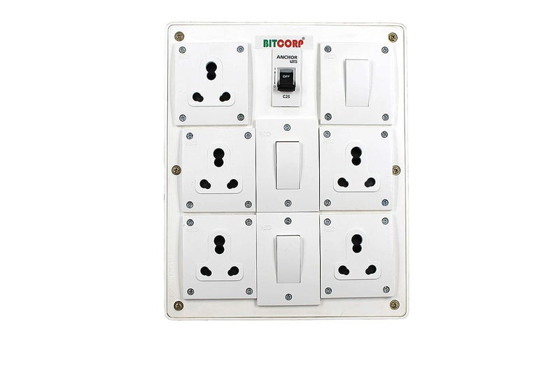 BITCORP Bitcorp Extension Box 15A 16A 20A 5 Socket 3 Switch 8000W Surge Protection High Load Capacity with 1 Meter Long Wire Cord for ChargingAcRefrigeratorWashing MachineMicrowaveMachines  - Image 2