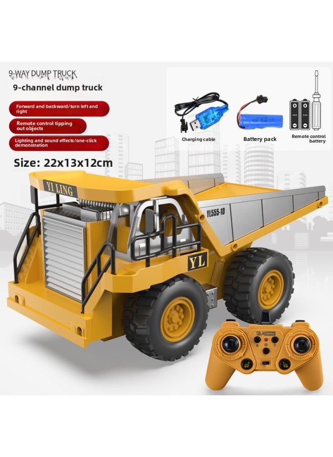 Generic Wen Zhuangyuan 15-way Excavator Alloy Children's Remote Control Excavator High-end Electric Excavator Engineering Toys Cross-border-Color:Nine Directions [large Minervan]-Scale:3 Car Body Batteries  - Image 1