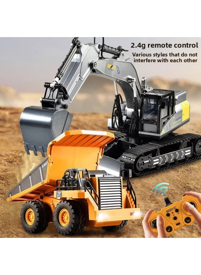 Generic Wen Zhuangyuan 15-way Excavator Alloy Children's Remote Control Excavator High-end Electric Excavator Engineering Toys Cross-border-Color:Nine Directions [large Minervan]-Scale:3 Car Body Batteries  - Image 4