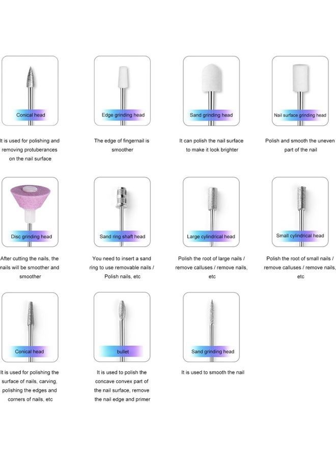 NIBEMINENT USB Manicure Pen Nail Drill Machine Multicolour - Image 2