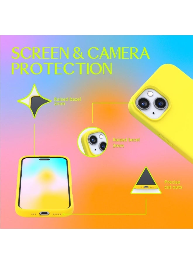 Compatible with iPhone 15 Case 6.1, Slim Liquid Silicone 3 Layers Full Covered Soft Gel Rubber Phone Case Protective Cover 6.1 Inch - Image 2