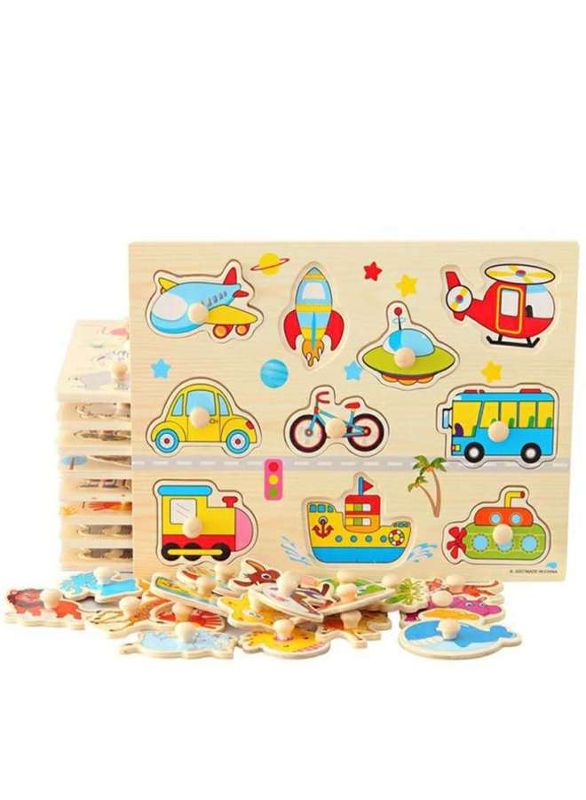 Mushroom Peg Puzzle Board Children's Montessori Early Education Toy Alphabet Numbers Fruit Shape Puzzle Wooden Assembly - Image 4