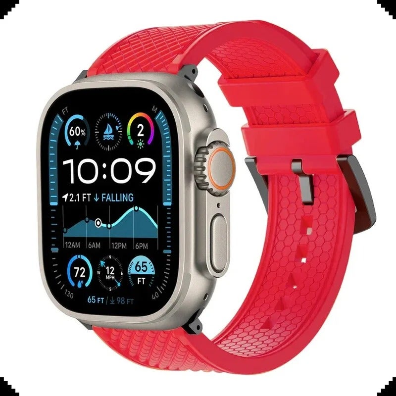 Universal FKM Rubber Watch Band Quick Release 18mm 19mm 20mm 21mm 22mm 24mm Watch Strap Replacement Compatible with Apple Suunto & Other Sport Watches - Image 1