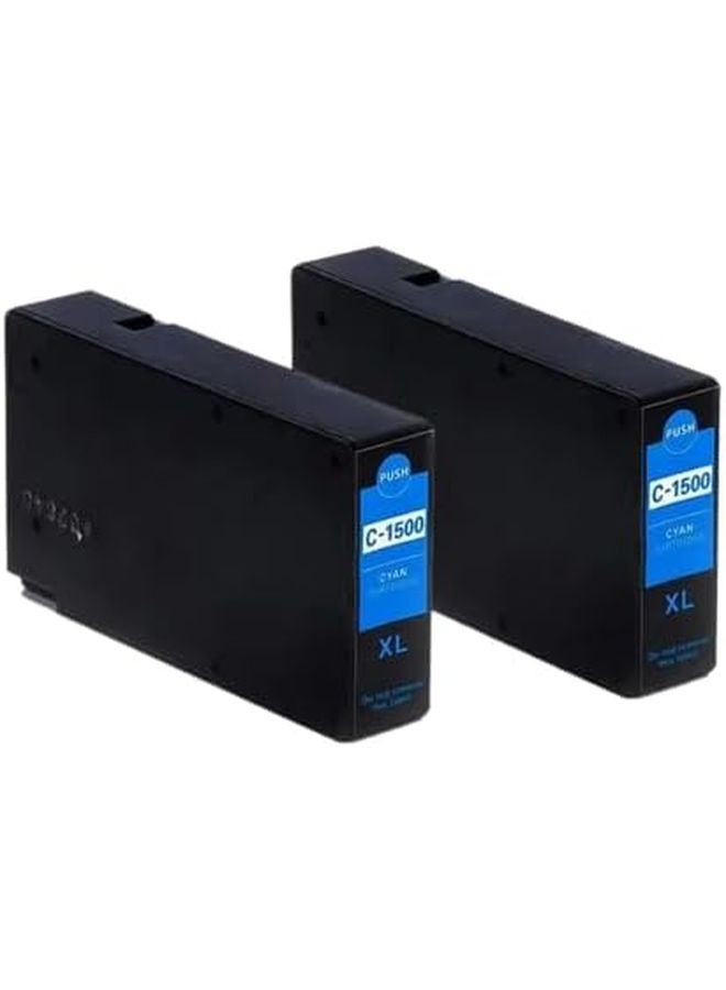 خرطوشة حبر متوافقة PGI1500 PGI 1500XL سماوي 2 قطعة لطابعات MAXIFY MB2050 MB2150 MB2350 MB2750 - Image 1