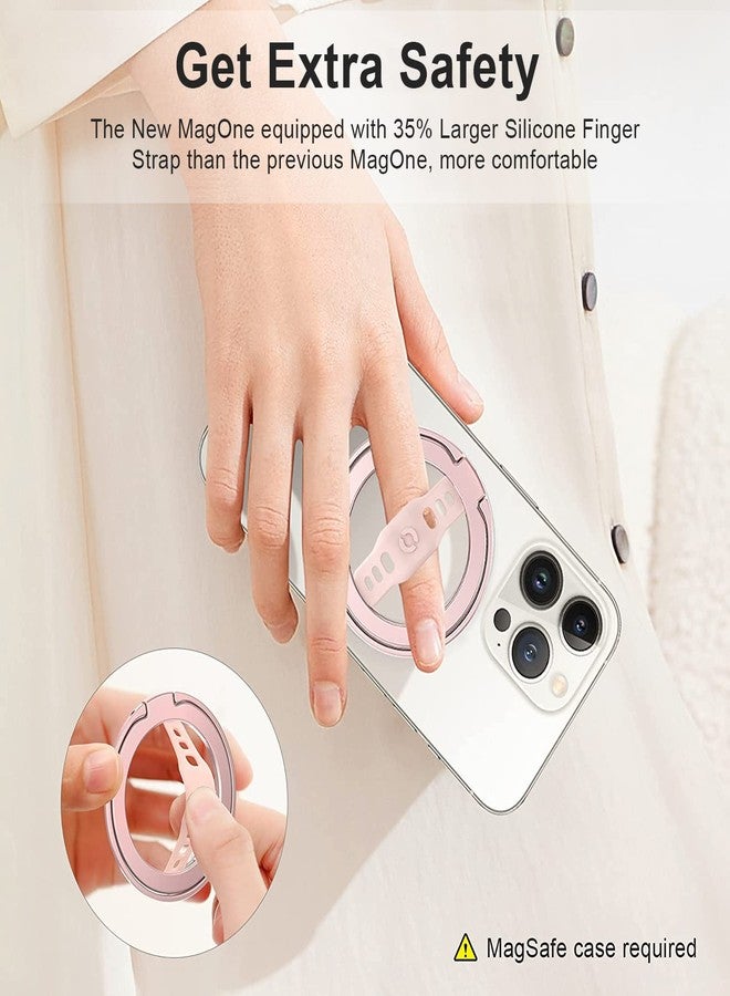 EWA MagOne (ترقية) متوافق مع حامل الهاتف MagSafe مع حزام إصبع سيليكون، حلقة حامل مغناطيسية قابلة للإزالة، فقط لـ iPhone 15، 14، 13 Pro/Max/Plus-(برتقالي) - Image 2