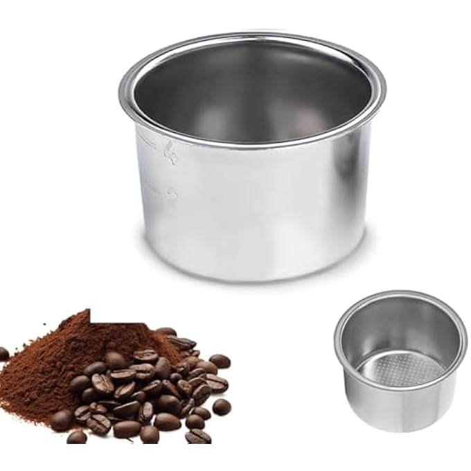 هاسذيب سلة فلتر إسبرسو 51 مم، فلتر قهوة قابل لإعادة الاستخدام من الفولاذ المقاوم للصدأ، سلة فلتر قهوة أحادية الجدار متوافقة مع ماكينات ديلونجي وبريفيلي، ملحق قهوة بسعة 4 أكواب