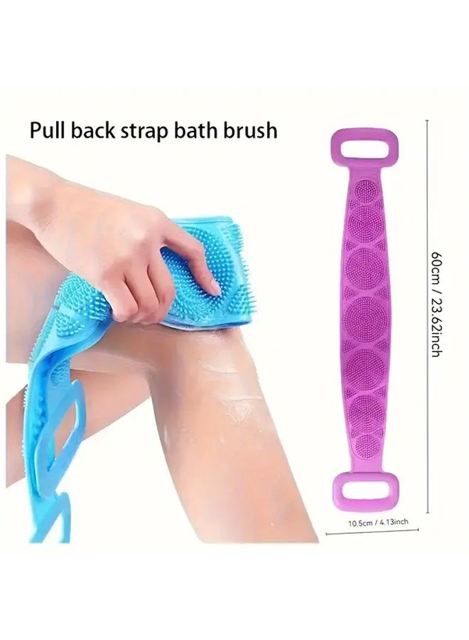 Green Purple Blue Silicone Body Massager Bath Sponge Set Exfoliating Scrubber Travel Friendly - Image 4