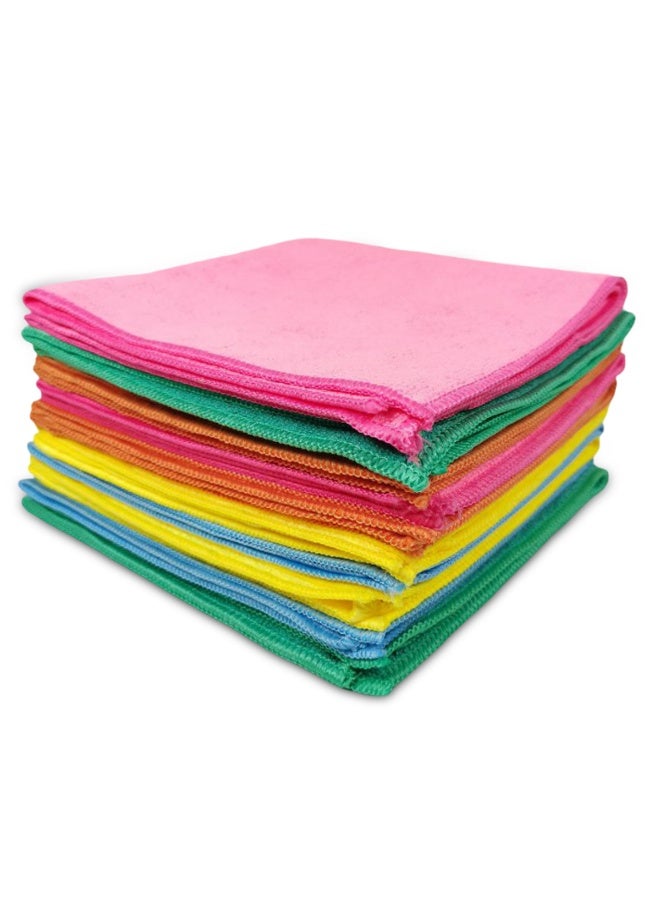 3XR Pack of 10 Premium Microfiber Cleaning Towel Multicolour. 40X30CM – Multi-Purpose, Polishing, Drying & Household Cleaning – Soft, Lint-Free, Scratch-Free, Quick Dry, Reusable - 7757 - Image 1