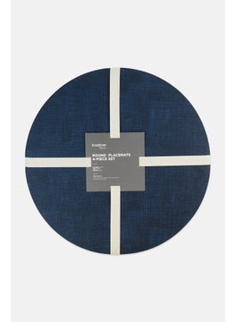 YOTO 4 Pcs Round Placemats 38 Dia cm, Navy  - Image 1