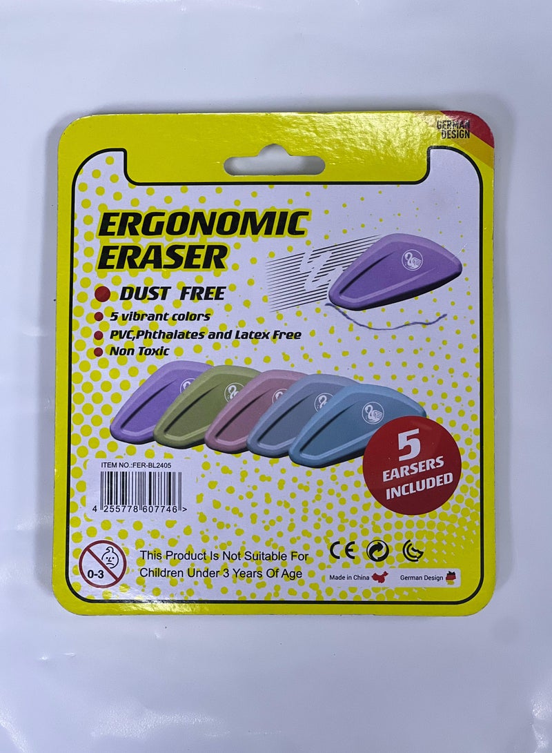 Flamingo 5 Piece Dust Free Ergonomic Eraser Multicolor - Image 2