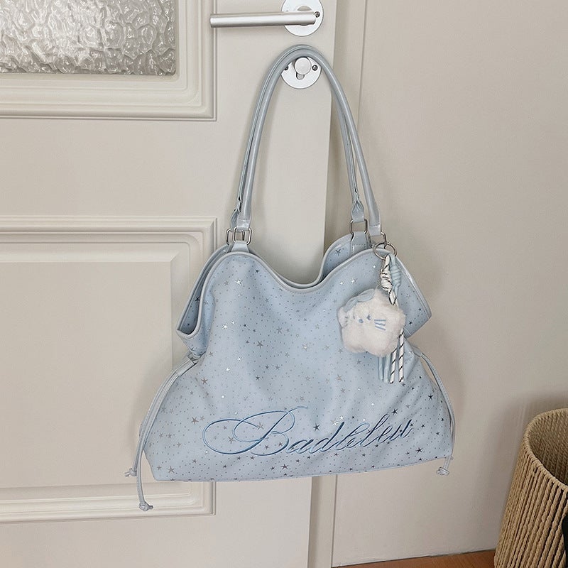 Women's Star Print Tote Bag, Large Capacity Shoulder Bag, 2026 Spring Commuter - Image 2