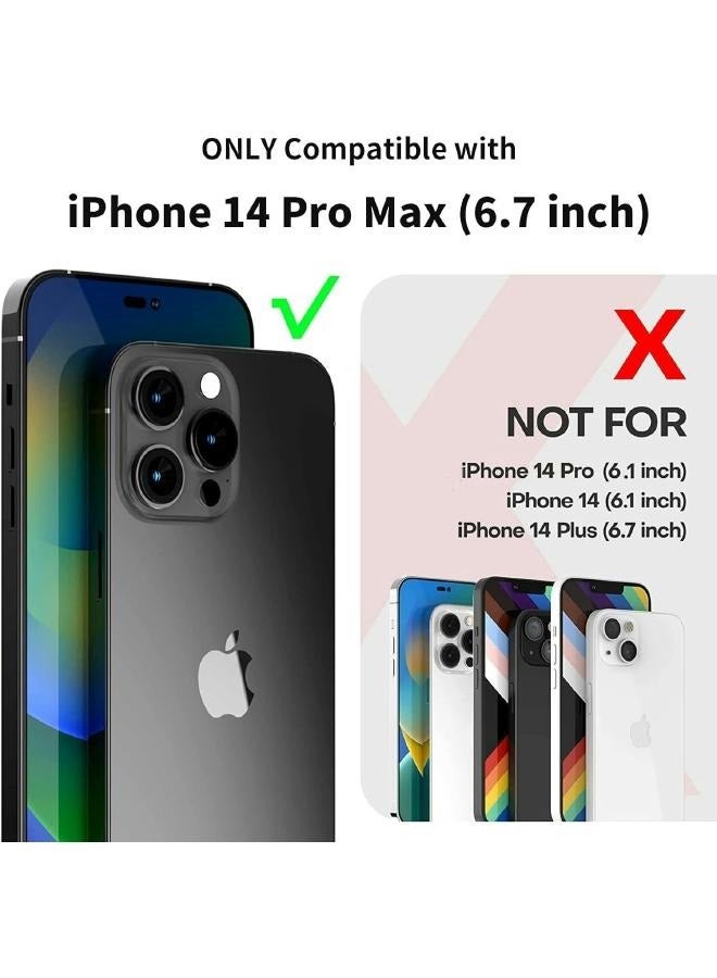 مجموعة حماية لموبايل آيفون 14 برو ماكس (iPhone 14 Pro Max) واقي شاشة من الزجاج المقسى، واقي عدسات الكاميرا، جراب ماج سيف مقاوم للصدمات والخدش، سلسلة كلاسيكية أكريليك، شفاف (3in1) - Image 2