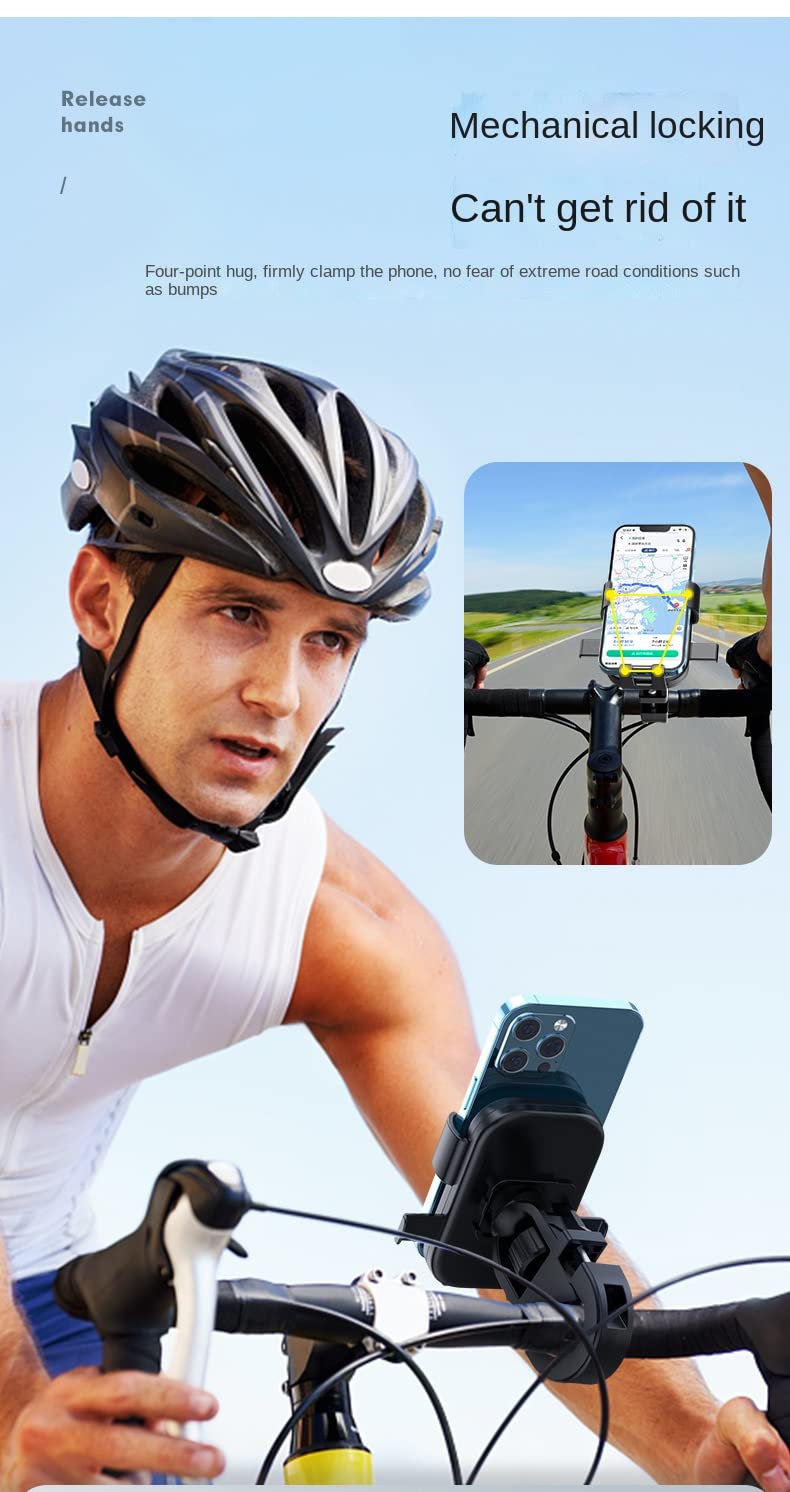 STRIFF Mobile Holder for Bikes, Motorcycle, Scooter, Bicycles, Jaw Grip Bike Mobile Holder, Aluminium Handlebar Cellphone Holder for Maps - Black - Image 3
