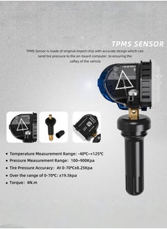 TLAXCA استبدال مستشعر TPMS لسيارة شيفروليه جي إم سي كاديلاك بويك، نظام مراقبة ضغط الإطارات 433 ميجا هرتز رقم OE 13598773 13594222 (4 قطع)  - Image 4