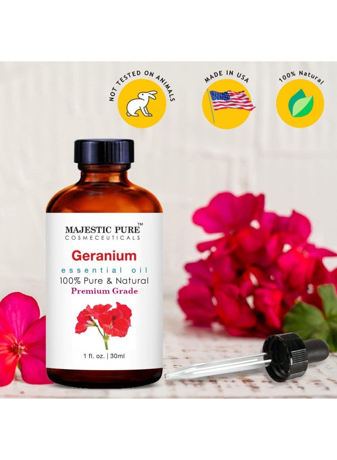 Majestic Pure MAJESTIC PURE Geranium Essential Oil | 100% Pure and Natural Geranium Oil | Premium Grade Essential Oils for Hair Care, Home Diffusers, Skin, Aromatherapy, Massage and Humidifiers | 1 Fl Oz  - Image 1