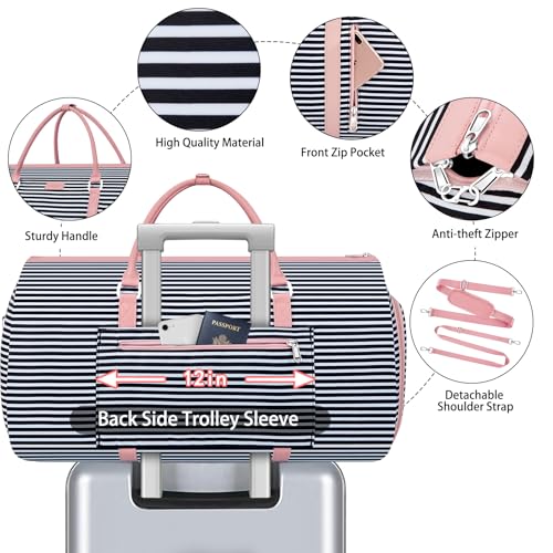 TIBES Convertible 2-in-1 Garment Bags for Travel, Carry On Garment Duffle Bag With Shoe Compartment Large Weekender Bag for Women Men Hanging Suitcase Suit Travel Duffel Overnight Bags 4pcs Set - Image 4