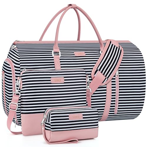 TIBES Convertible 2-in-1 Garment Bags for Travel, Carry On Garment Duffle Bag With Shoe Compartment Large Weekender Bag for Women Men Hanging Suitcase Suit Travel Duffel Overnight Bags 4pcs Set - Image 1