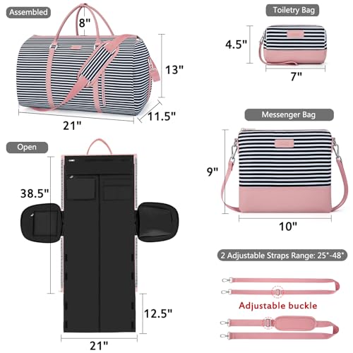TIBES Convertible 2-in-1 Garment Bags for Travel, Carry On Garment Duffle Bag With Shoe Compartment Large Weekender Bag for Women Men Hanging Suitcase Suit Travel Duffel Overnight Bags 4pcs Set - Image 5