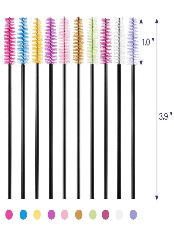 LoveBB Mascara Wands 1000 Pcs Disposable Eyelash Brushes Spoolies for Eye Lashes Extension Eyebrow (10 Colors) - Image 3