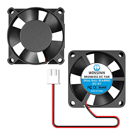 WINSINN 30mm Fan 5V, 3D Printer Micro 5 Volt Fans 3010 Dual Ball Bearing, Brushless Cooling 30mmx10mm 2PIN (Pack of 2Pcs) - Image 1