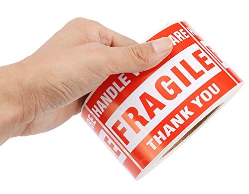 FungLam [1 Roll, 500 Labels] 3" x 5" Fragile Stickers Handle with Care Warning Packing/Shipping Labels - Permanent Adhesive - Image 3