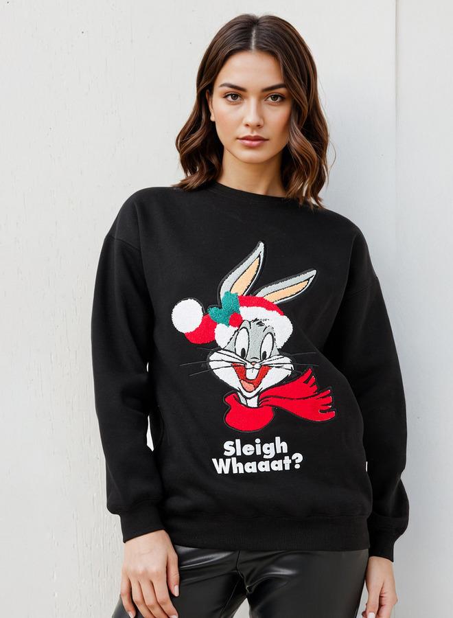 SP Characters Looney Tunes Embroidered Oversized Sweatshirt - Image 1