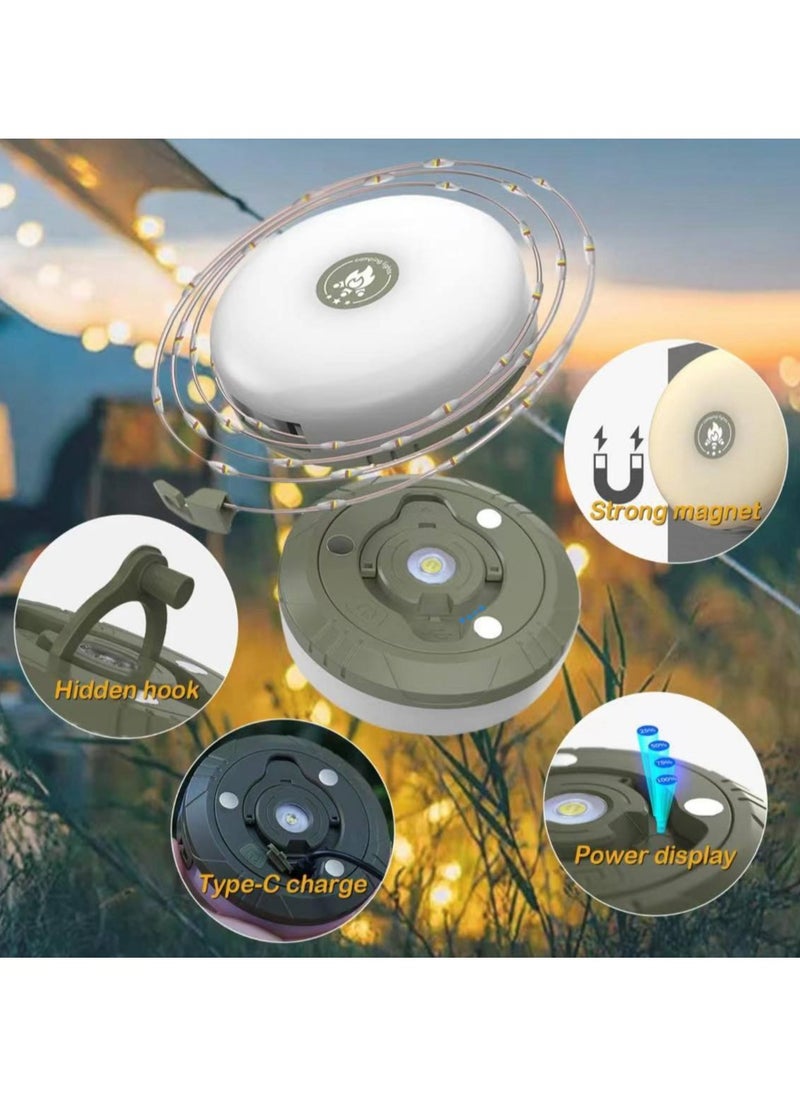 Dominy Camping Fairy Lights,Multifunctional 4 in 1 Design Camping Light String USB Rechargeable Outdoor Tent Decor Light,LED Flashlight With Magnet Hook  - Image 3