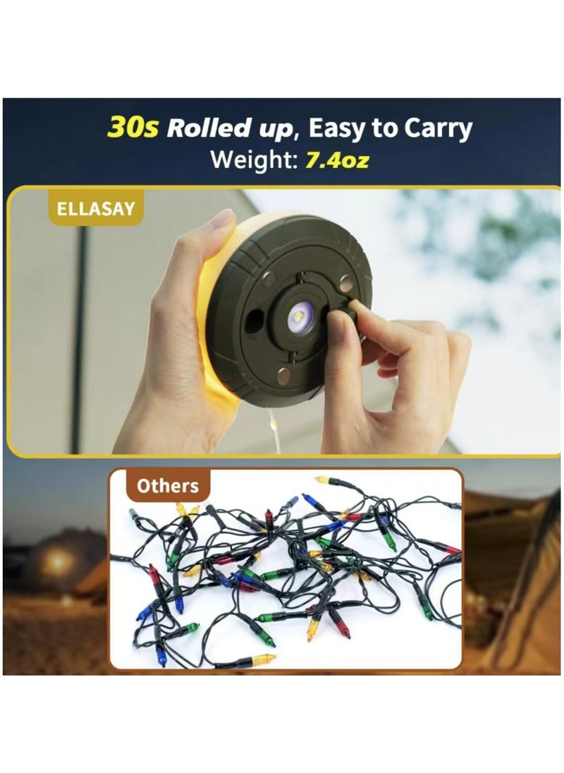 Dominy - Camping Fairy Lights,Multifunctional 4 in 1 Design Camping Light String USB Rechargeable Outdoor Tent Decor Light,LED Flashlight With Magnet Hook - Image 1