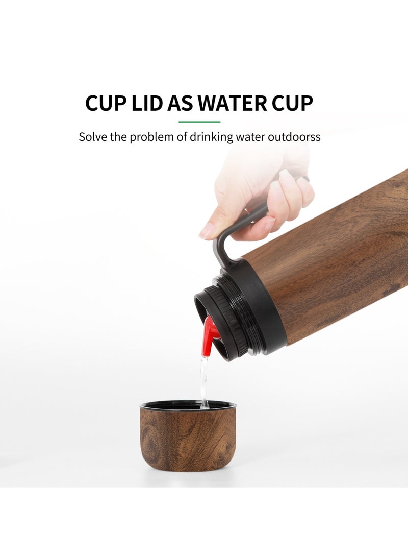 كوبرو ترمس شاي يربا ماتي، قارورة مفرغة من الهواء، معزولة حراريًا، مصنوعة لون الخشب، سعة 1000 مل - Image 4