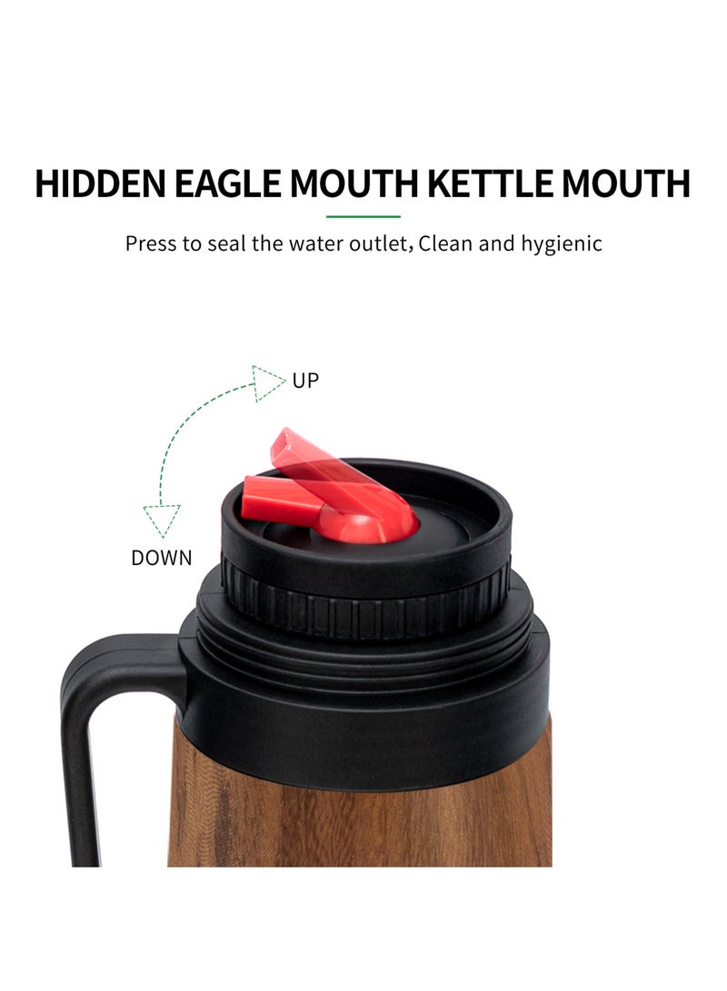 كوبرو ترمس شاي يربا ماتي، قارورة مفرغة من الهواء، معزولة حراريًا، مصنوعة لون الخشب، سعة 1000 مل - Image 3