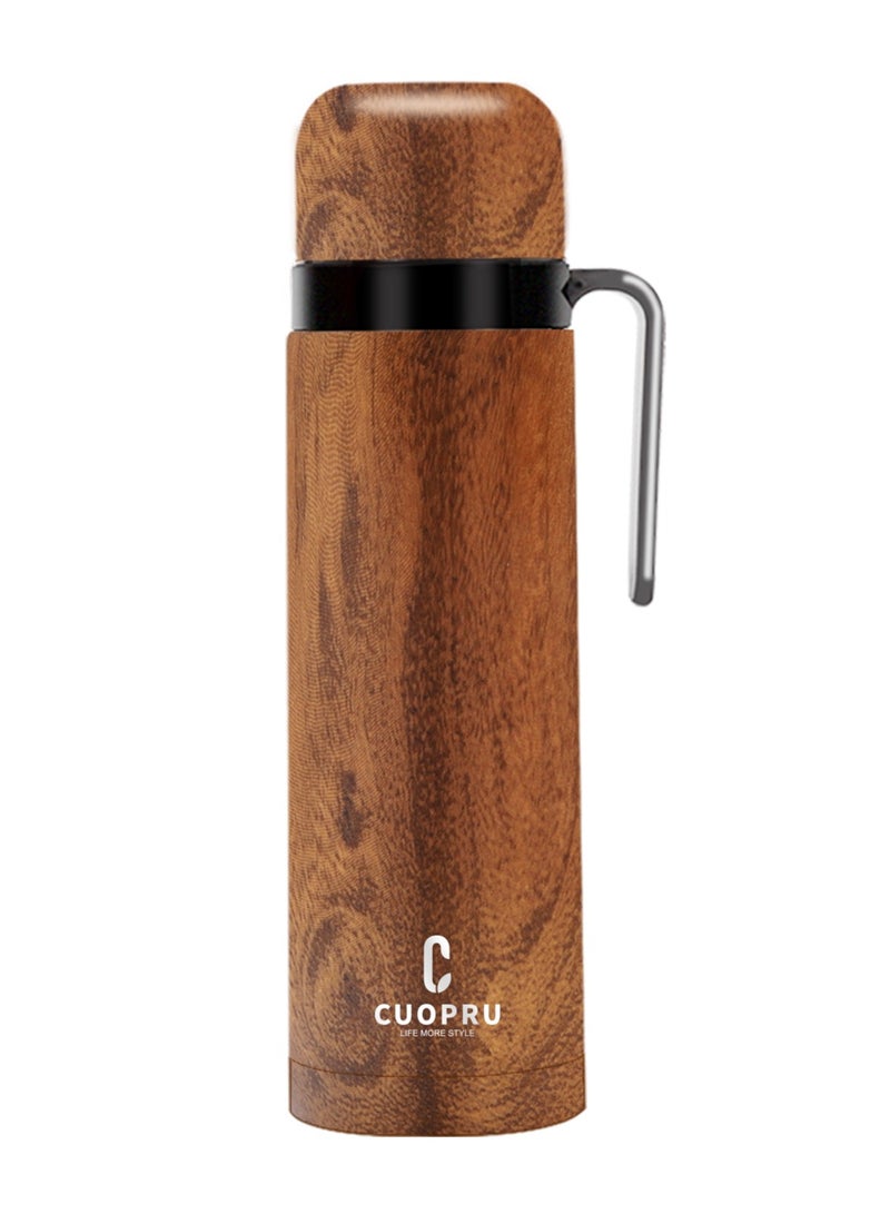 كوبرو ترمس شاي يربا ماتي، قارورة مفرغة من الهواء، معزولة حراريًا، مصنوعة لون الخشب، سعة 1000 مل - Image 1