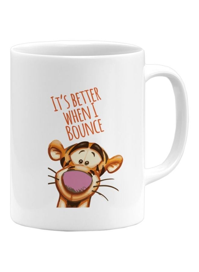 Phone Planet Tigger Quote Bounce Jump Printed Coffee Mug White/Yellow/Pink