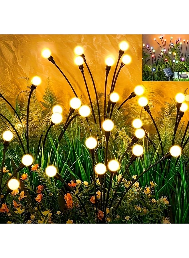 قطعتان من مصابيح الحدائق الشمسية بـ 12 مصباح LED، ضوء أبيض دافئ، مقاومة لجميع الأحوال الجوية، زينة خارجية متأرجحة بالرياح - Image 2