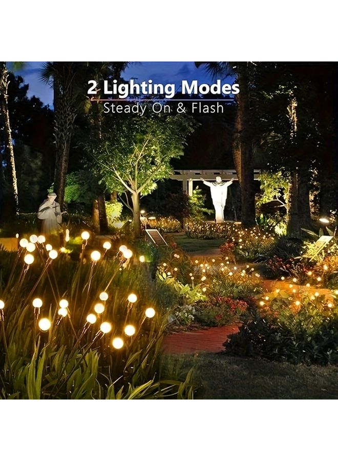 قطعتان من مصابيح الحدائق الشمسية بـ 12 مصباح LED، ضوء أبيض دافئ، مقاومة لجميع الأحوال الجوية، زينة خارجية متأرجحة بالرياح - Image 5