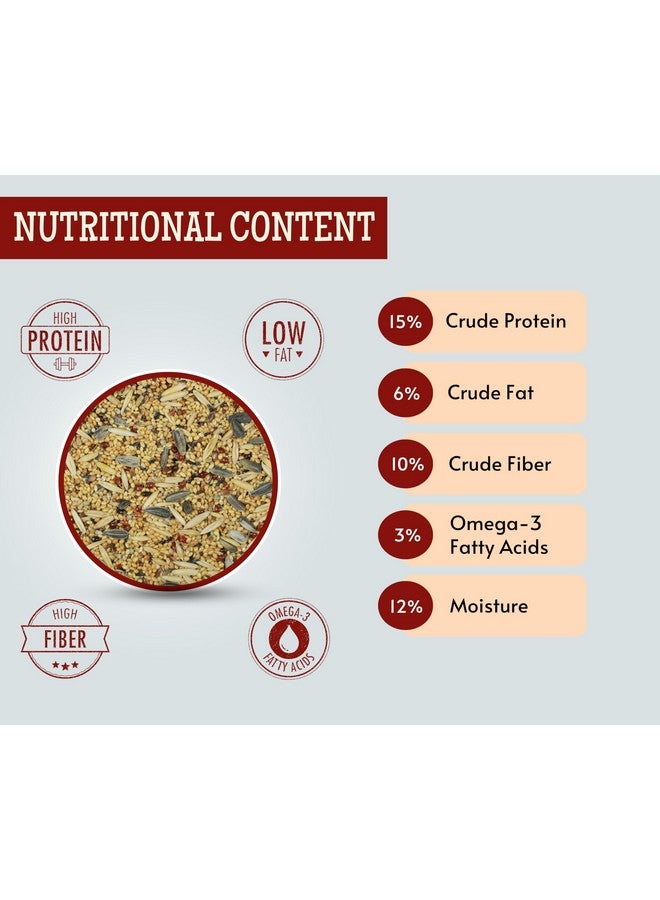 طعام الطيور للطيور العاشقة - 1 كجم | مزيج بذور طبيعي وصحي ممتاز، كانجاني، بروسو أصفر، عباد الشمس، بني، شوفان، لؤلؤ، نيجر - Image 3